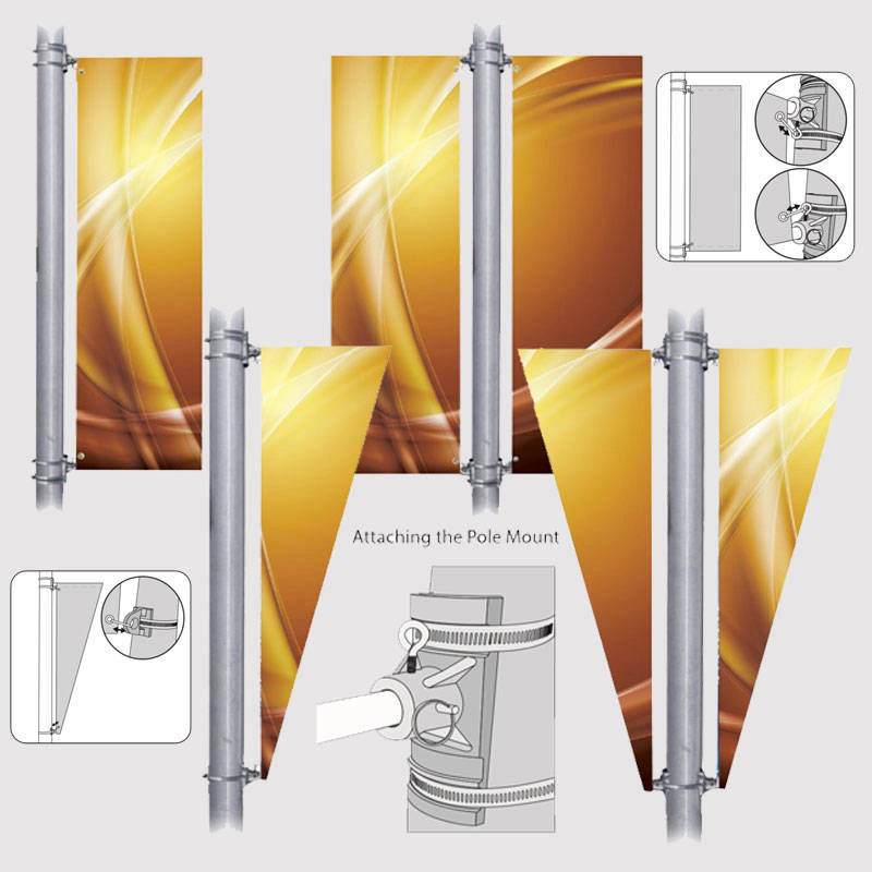 Street Pole Banner Holders and Printed Banners